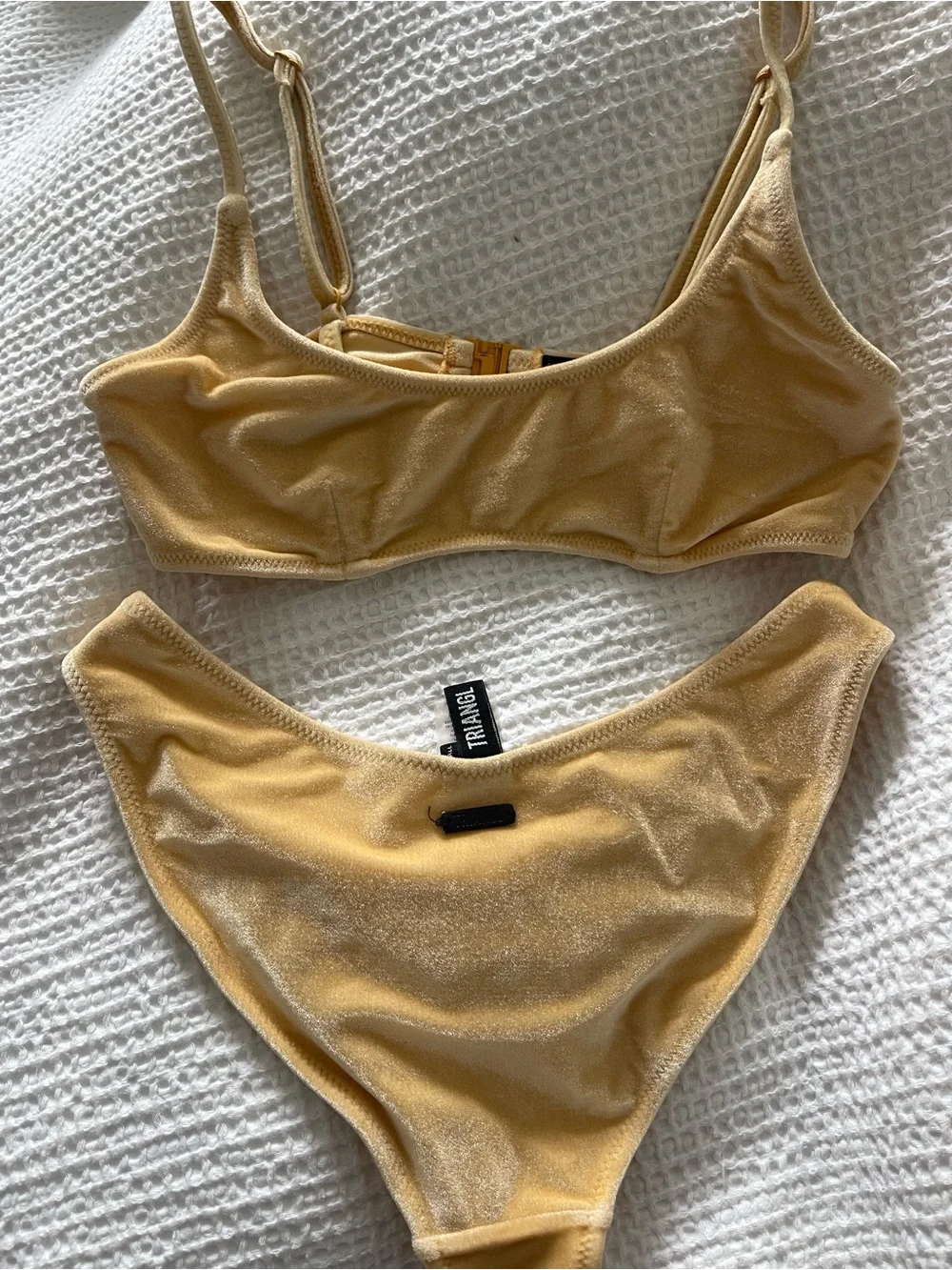 triangl swimwear Velvet Bikini Set in Soft Gold